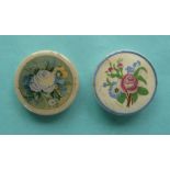 Floral (131/21) and (131/23) with a base (3) (pot lid, potlid, prattware)