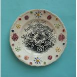 Corn Laws: a nursery plate with colourful moulded border printed in black, circa 1840, 152mm (