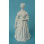 Queen Victoria: a particularly good white bisque porcelain figure depicted in long dress with Honi