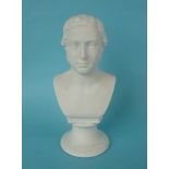 Albert Edward, Prince of Wales: a white bisque porcelain portrait bust by Bing & Grondahl, on