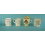 World War II: a Royal Crown Derby ‘Allies Victory and Peace’ mug for Weston-on-Trent, 76mm,