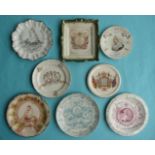 1897 Jubilee: five various plates, two teapot stands and a plaque (8) (commemorative, commemorate,