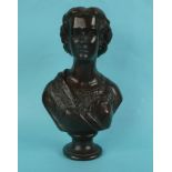 Princess Alexandra: a bronze covered composition portrait bust on integral socle base, circa 1863,