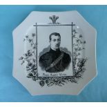 Prince Albert Victor: an octagonal plate printed in black with a named portrait, circa 1886 (