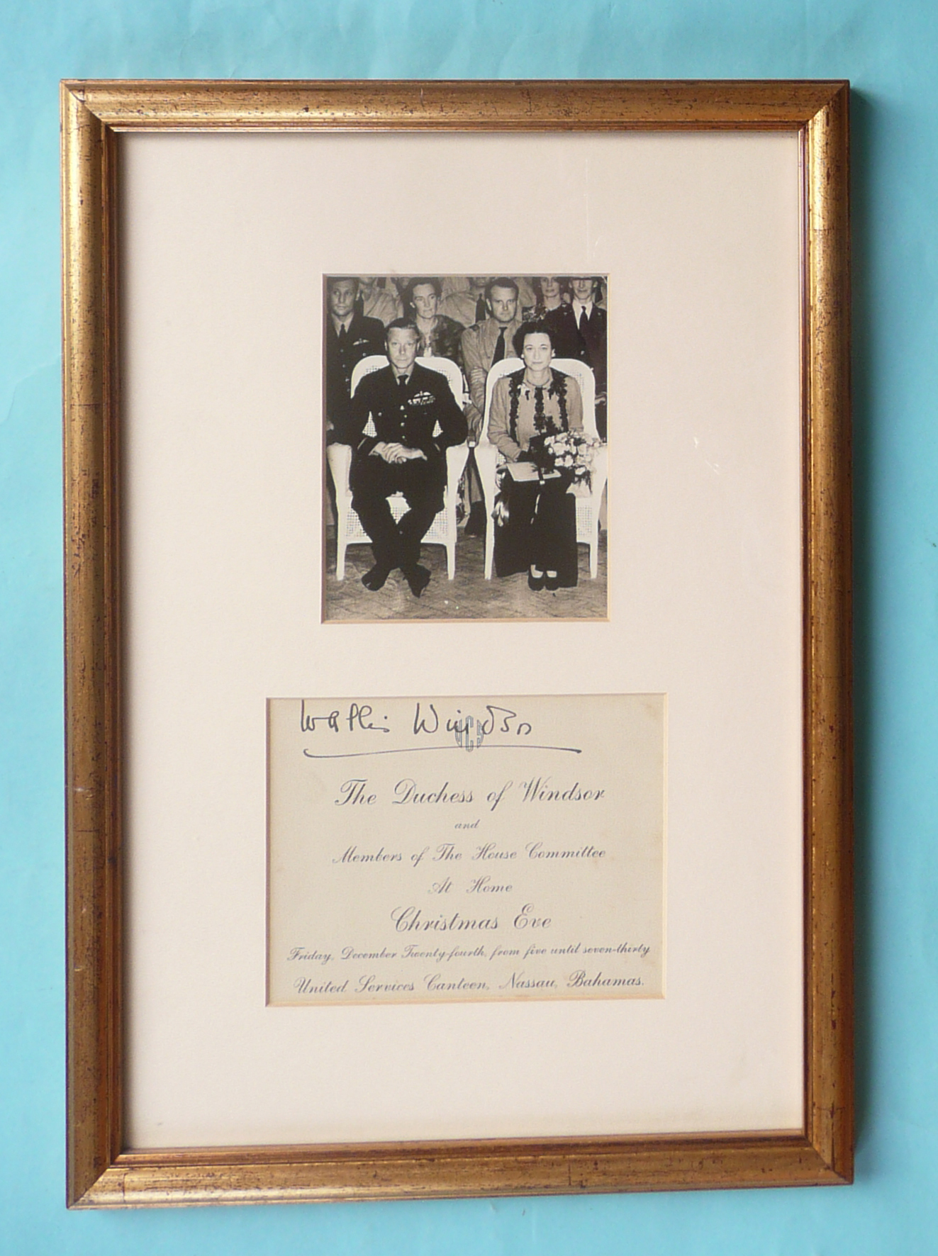 Duchess of Windsor: a photograph of the Duke in uniform and the Duchess together with an