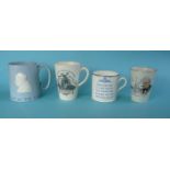 World War II: four mugs relating to Churchill (4) (commemorative, commemorate, naval, military)