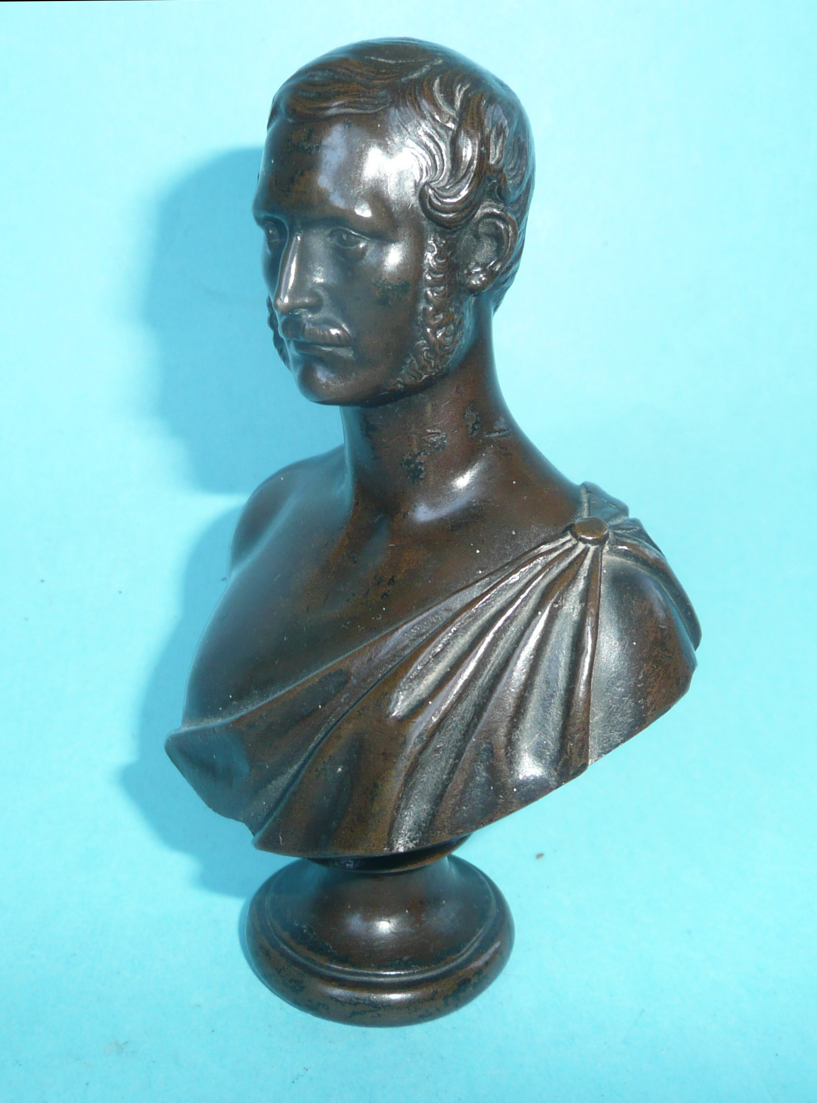 Prince Albert: a good small bronze portrait bust signed on the reverse C. Marochetti, circa 1851,