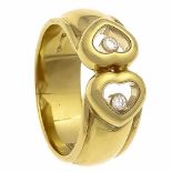 Chopard Brillant-Ring Happy Diamonds GG 750/000 mit 2 Brillanten, zus. 0,06 ct TW/VVS, RG57, 10,6 g,