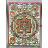 Thangka, Tibet, wohl Anfang 20. Jh., polychrome Tempera-Malerei auf dünner Leinwand,zentrales