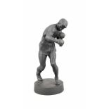 Russischer Bildhauer Mitte 20. Jh., Eisenwerke Kasli, Boxer, geschwärzter Eisenguss,unterseitig