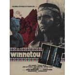 3 Filmplakate "Winnetou I bis III", 1963 - 1965. 1) Filmplakat 1963 aus Belgien "WinnetouI" in DIN