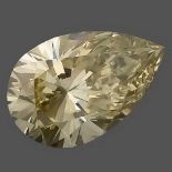 Diamant-Tropfen 3,10 ct natural fancy light brownish-yellow/VVS laut IGI-Voranfrage