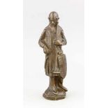 Bildhauer 1. H. 20. Jh., Kreuzfahrer mit Fanfare, patinierte Bronze eine stilisiertenRitters,