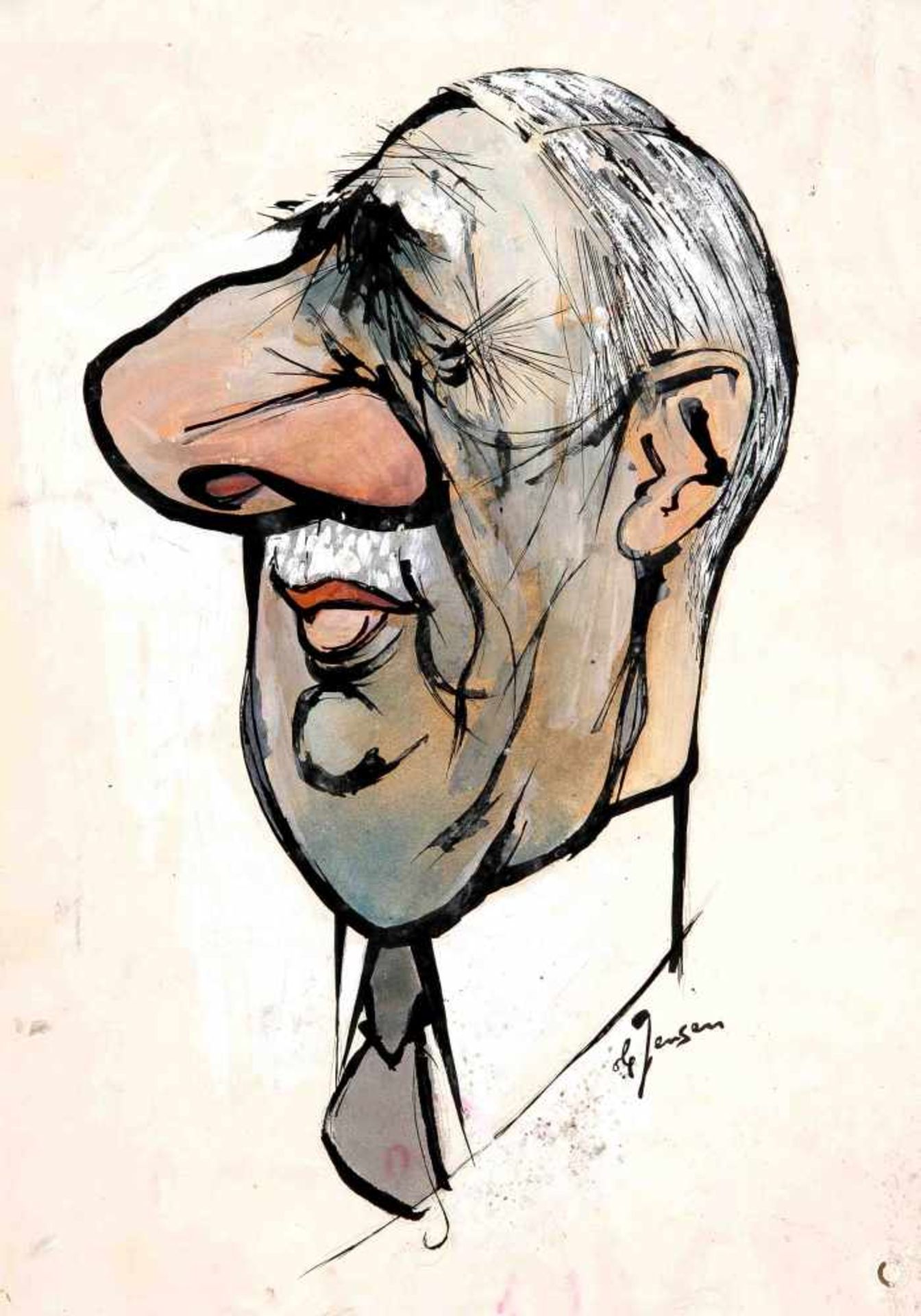 Ole Jensen (1924-1977), Berliner Maler, Zeichner und Karikaturist, bekannt für seineKarikaturen - Image 2 of 3