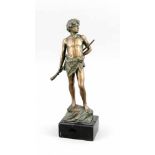 Jeremias Christensen (1859-1908), Berliner Bildhauer, 'Knabe vom Berge', Bronze mitbrauner Patina,