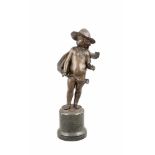 Franz Iffland (1862-1935), der kleine Künstler, Junge breitkrempigem Hut vor einerfiktiven Staffelei