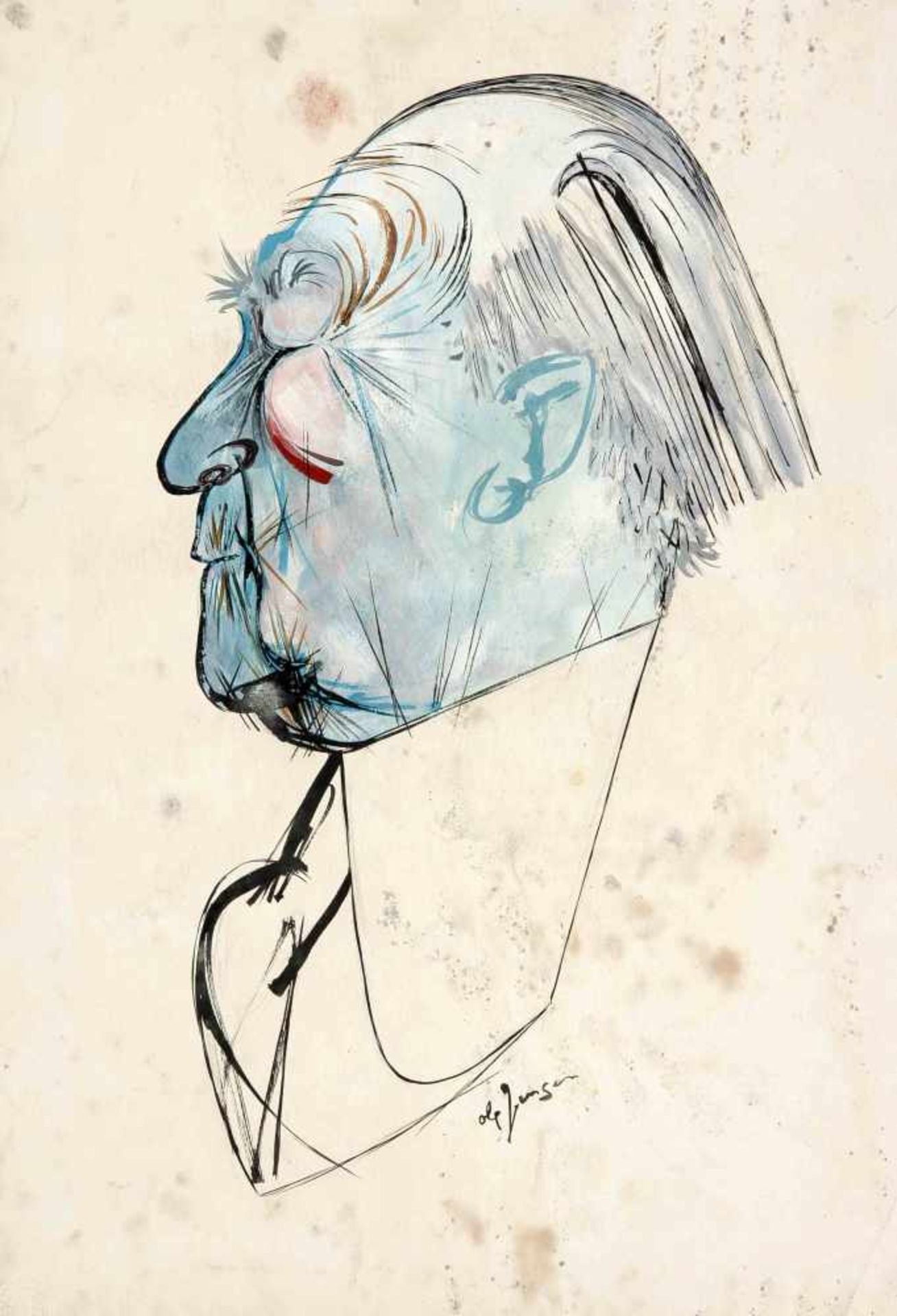 Ole Jensen (1924-1977), Berliner Maler, Zeichner und Karikaturist, bekannt für seineKarikaturen - Image 3 of 3