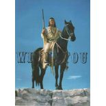 "Winnetous letzter Kampf", Bad Segeberg, 1991. Poster von Pierre in seiner Rolle als"Winnetou" in