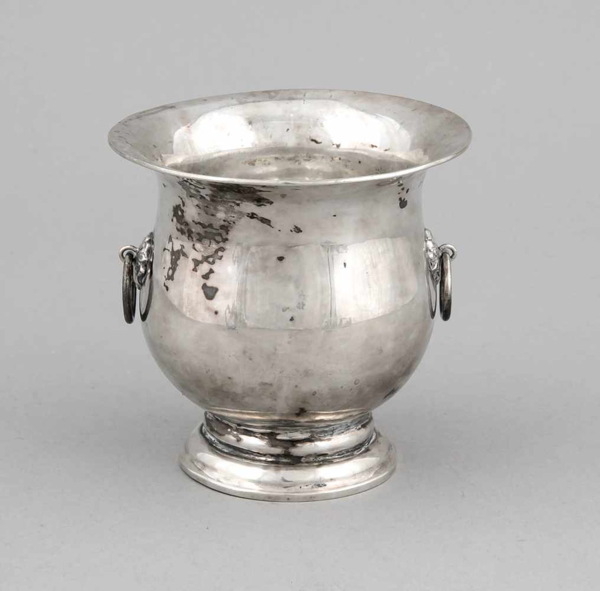 Vase, Dänemark, 1855, BZ: Peter R. Hinnerup, MZ verschlagen, Silber punziert, rundergewölbter Stand,