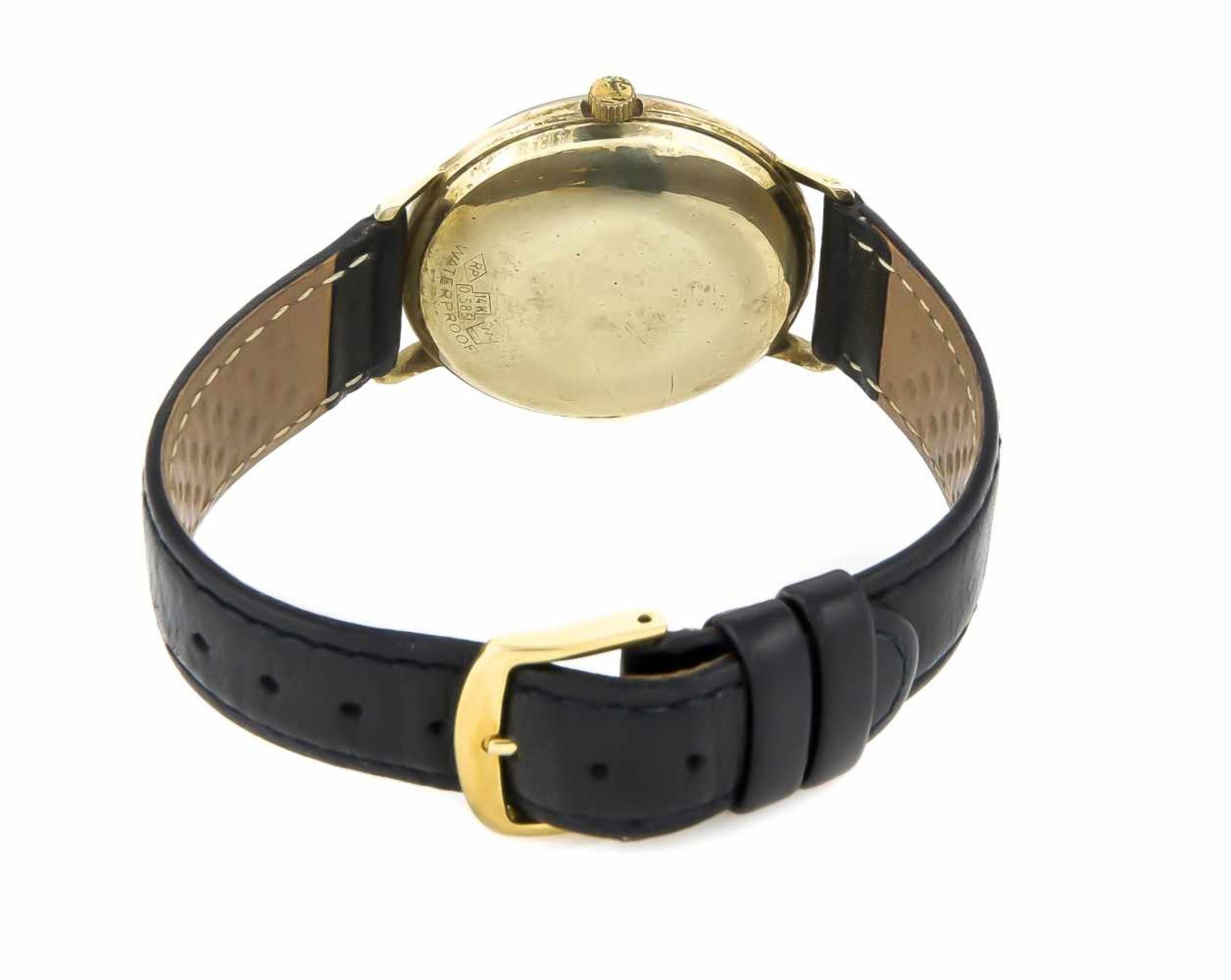 Herren-Armbanduhr Arctos, 70er Jahre, 585 Gold, Automatik, champagnerfarben Zifferblattmit - Bild 3 aus 3