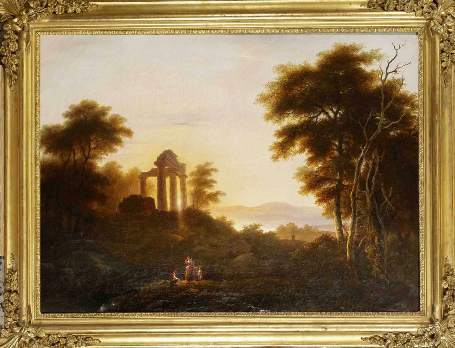 Antonio Morghen (1788-1853) genannt "Il Tenente", ital. Landschaftmaler, großesLandschaftsidyll im