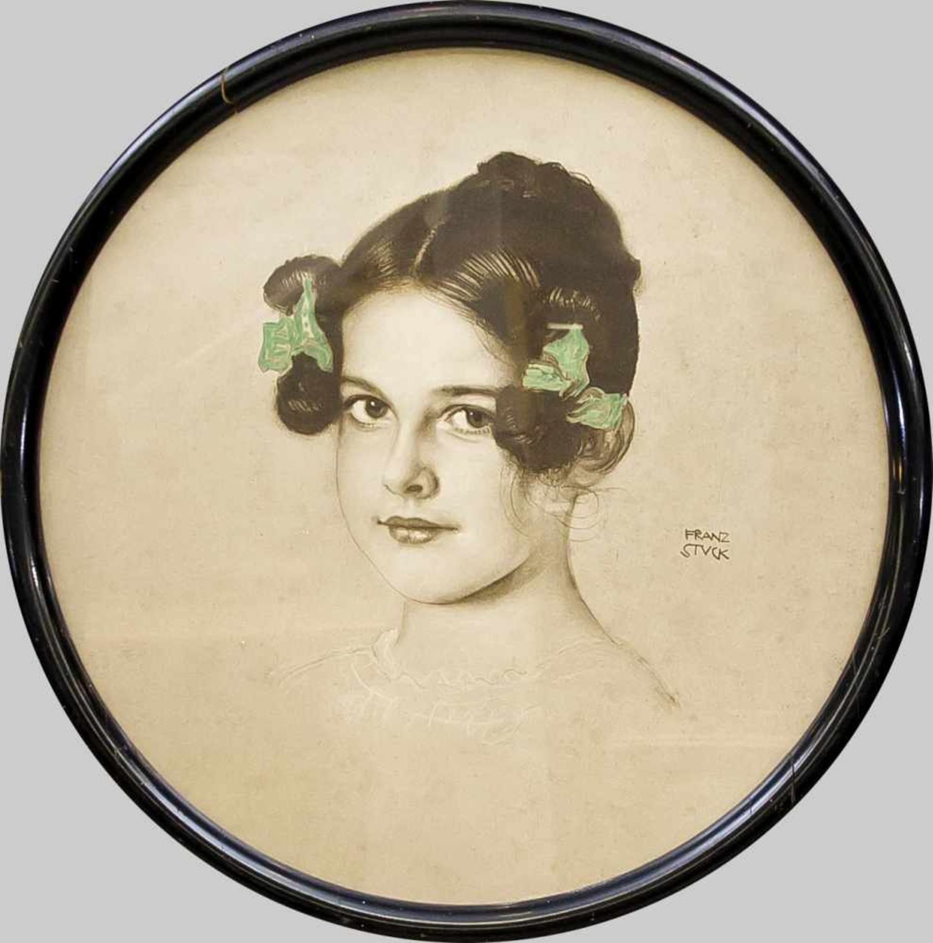 Franz von Stuck (1863-1928), "des Künstlers Tochter", Faksimile nach der Pastelzeichnung,im Druck