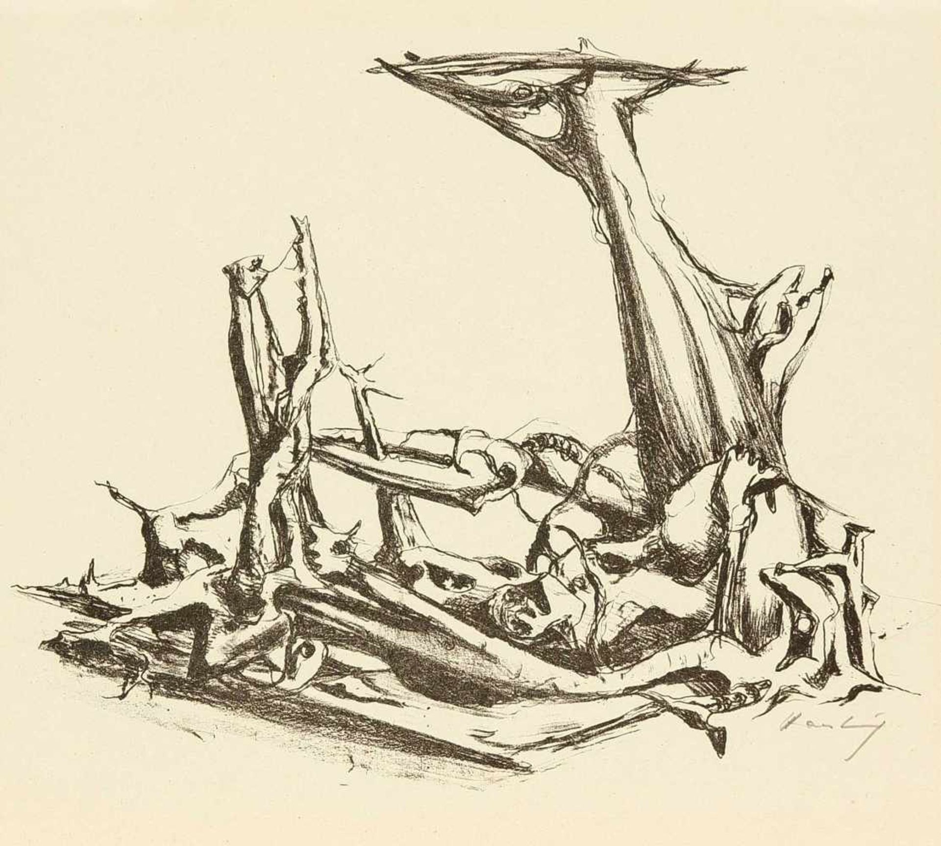 Konvolut von 6 Grafiken, 2. H. 20. Jh., Gisèle Celan-Lestrange (1927-1991), Jemaintiendrai, - Image 4 of 6