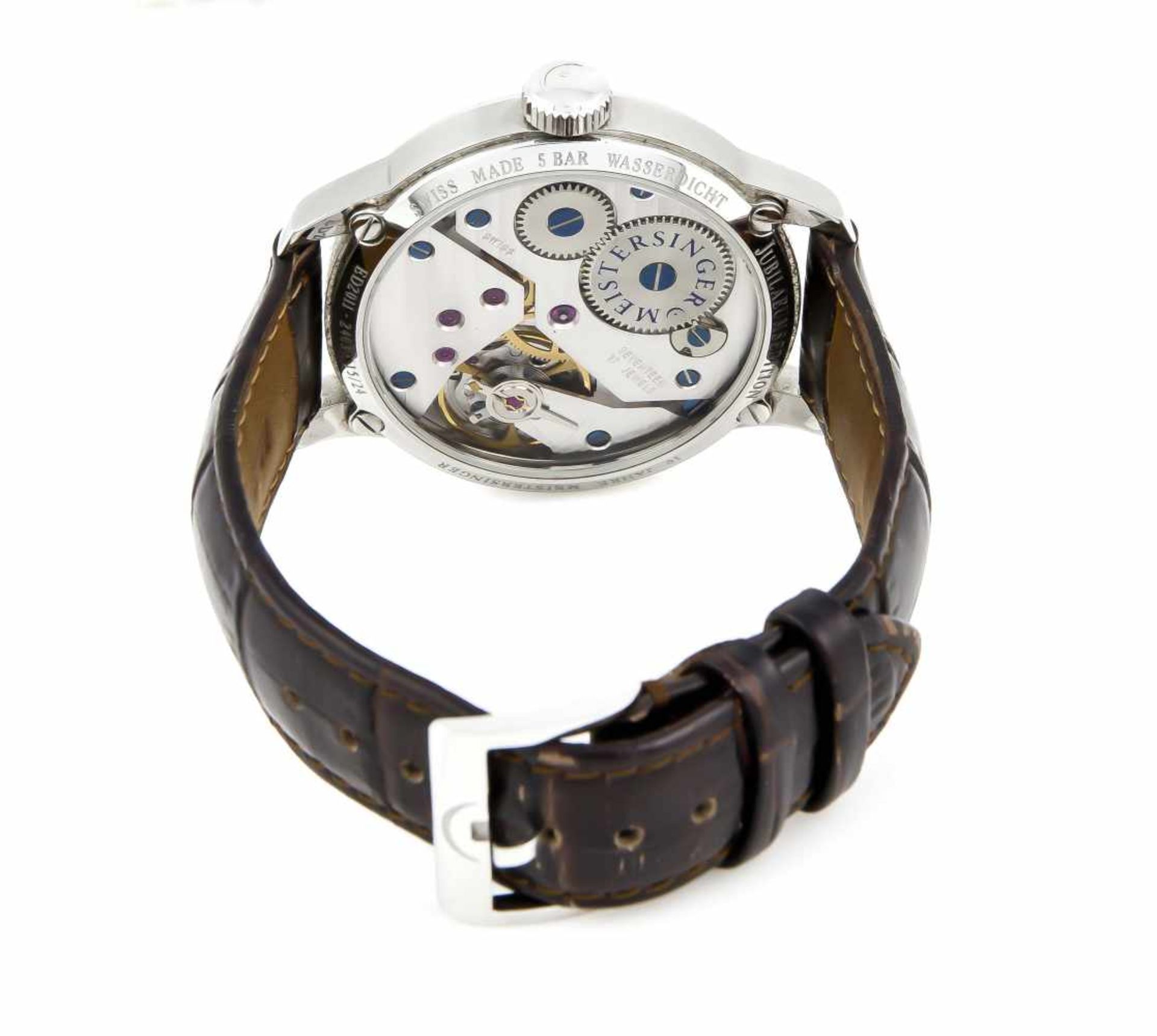 Herrenarmbanduhr, Einzeigeruhr v. Meistersinger, Sonderedition ED 2011, Handaufzug Kal.ETA Unitas - Bild 3 aus 4