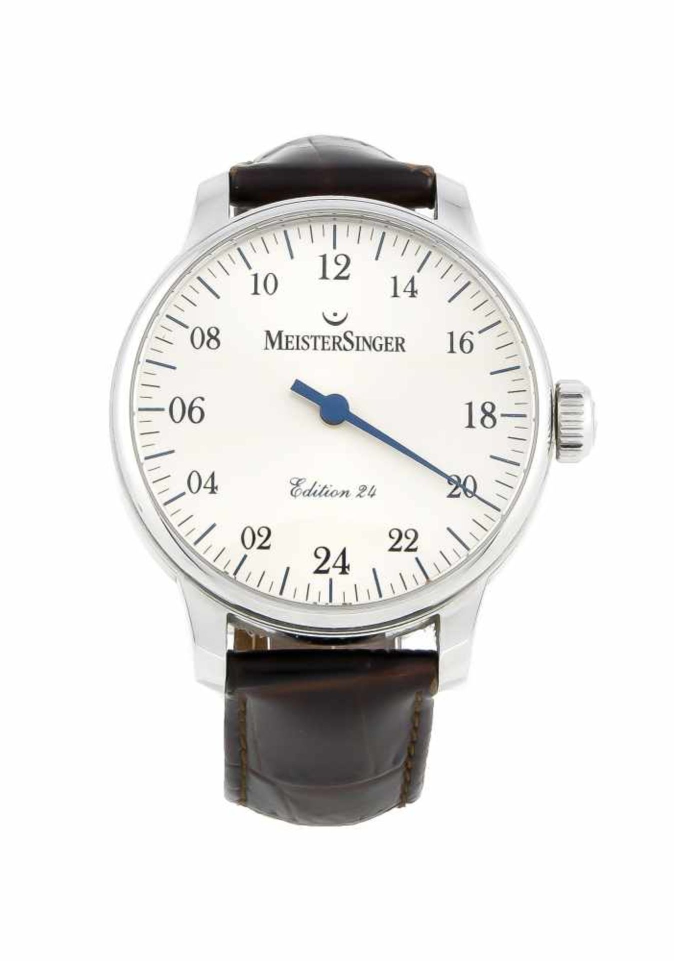 Herrenarmbanduhr, Einzeigeruhr v. Meistersinger, Sonderedition ED 2011, Handaufzug Kal.ETA Unitas