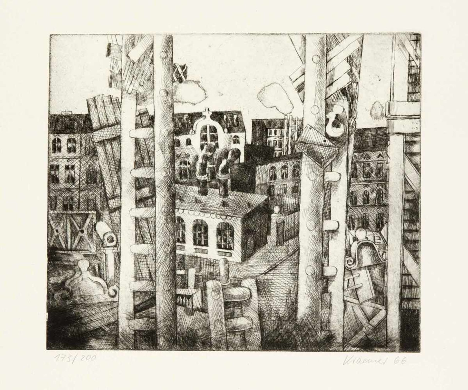 Konvolut von 6 Grafiken, 2. H. 20. Jh., Gisèle Celan-Lestrange (1927-1991), Jemaintiendrai, - Image 2 of 6