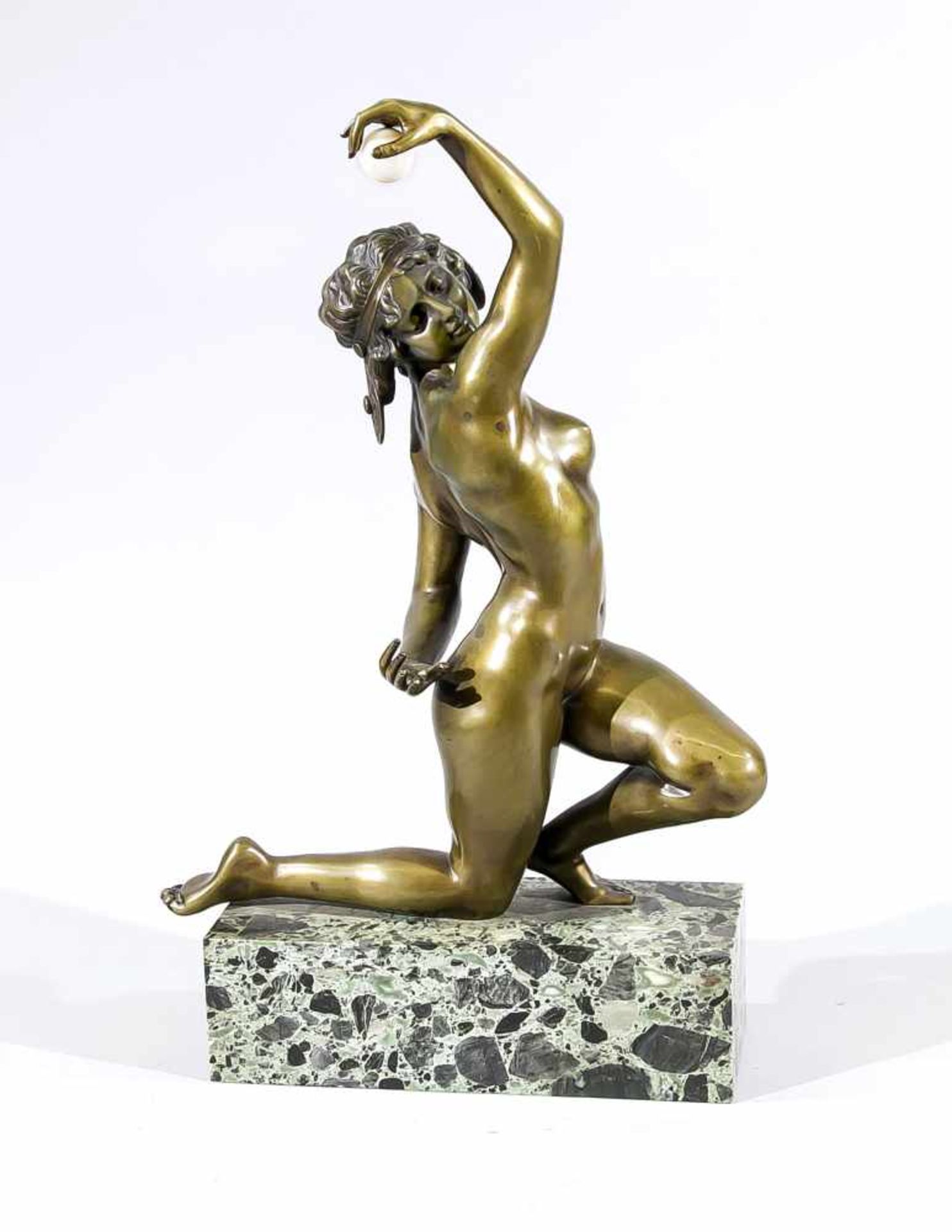 Affortunato Gory (tätig ca. 1895-1925), Bildhauer in Florenz, kniender weiblicher Akt miteiner