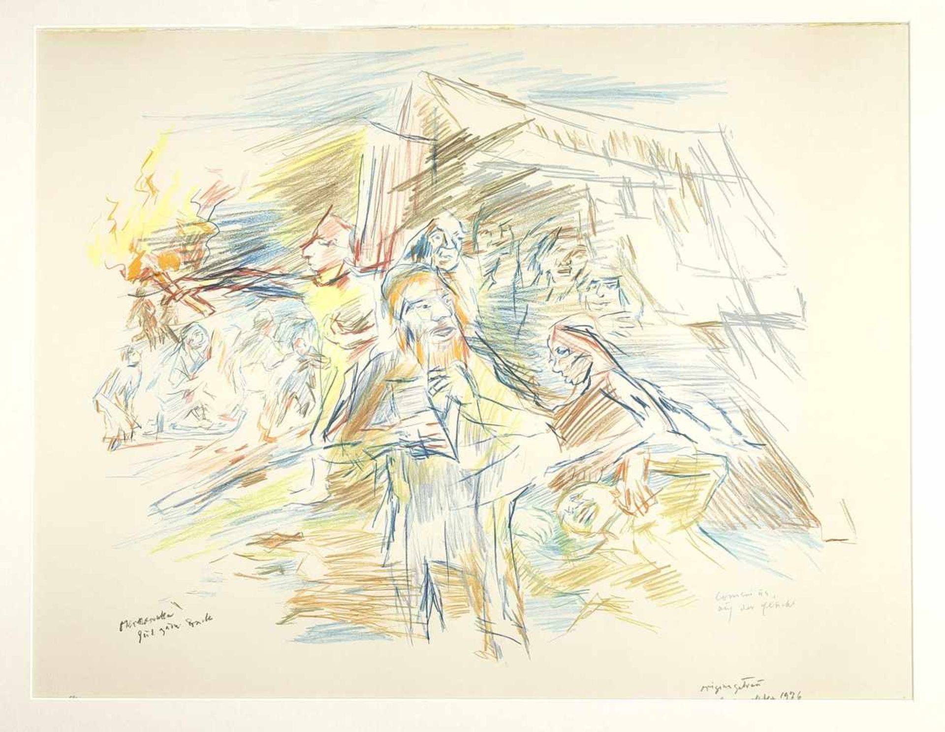 Oskar Kokoschka (1886-1980), große Farbserigraphie aus der Folge "Comenius", 1976, imStein sign.