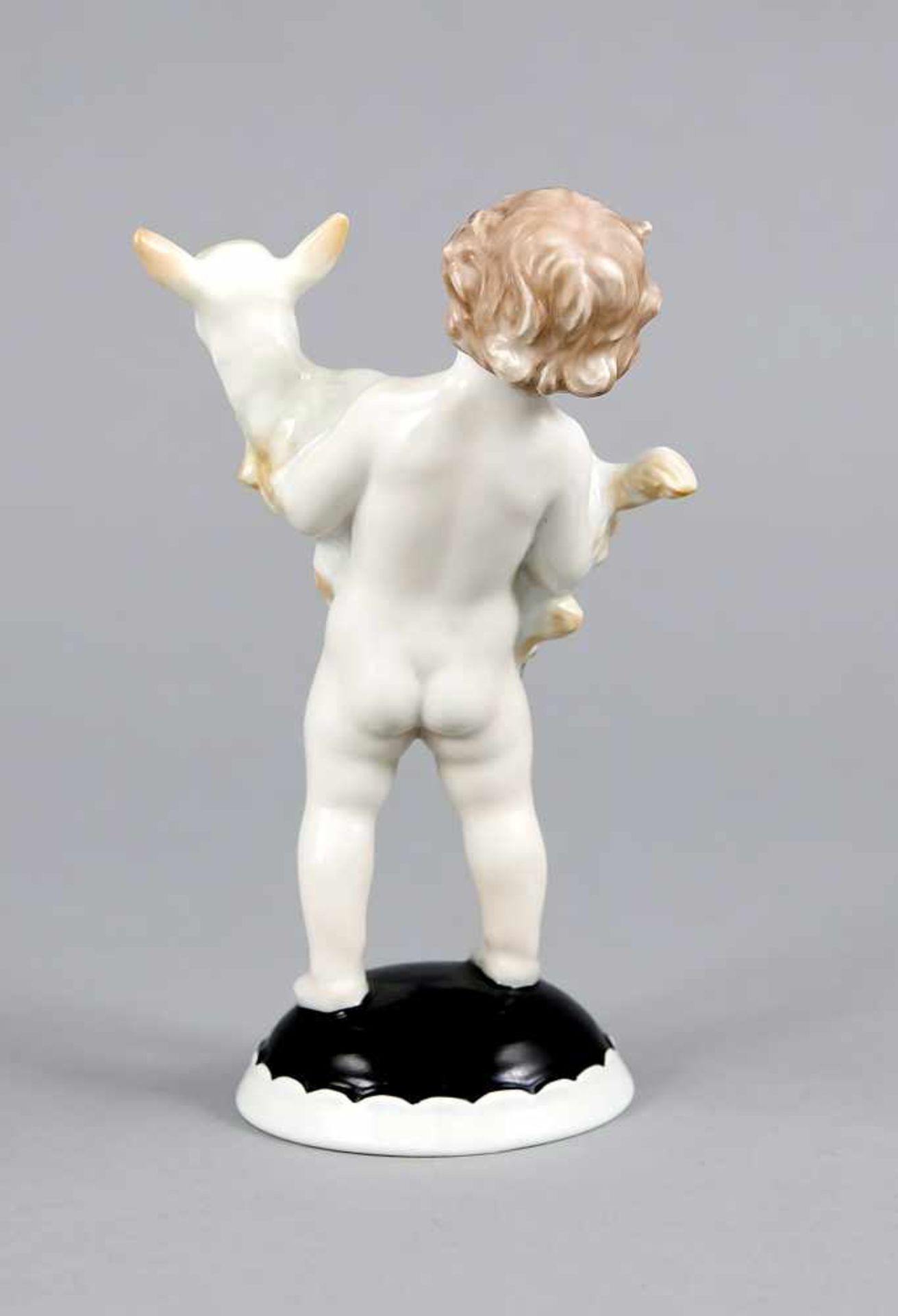 Putto mit Zicklein, Rosenthal, Selb, Marke 1938-56, Entwurf Max Hermann Fritz (Neuhaus1873-1948 - Bild 2 aus 2