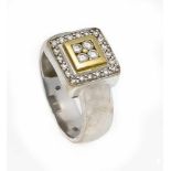 Brillant-Ring GG/WG 750/000 mit 24 Brillanten, zus. 0,36 ct W/VS-SI, RG 57, 11,8 gBrillant ring GG /