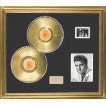 Elvis Presley, Autogramm, Foto und 2 vergoldete LPs 'Elvis in Concert' und dazugehörigesMini-