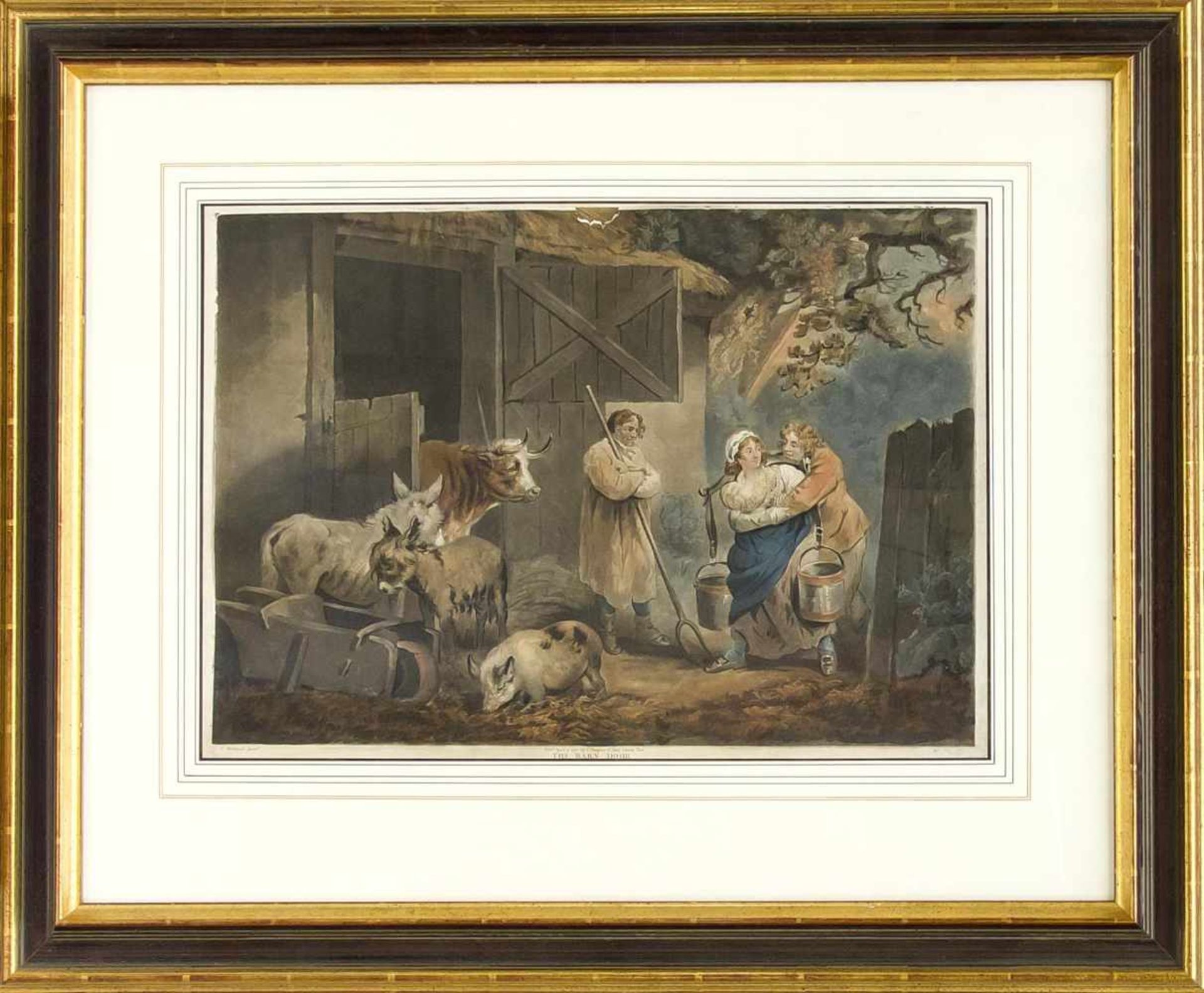 Zwei englische Schabkunstblätter, Philibert-Louis Debucourt (1755-1832), "Chasseur égaré", - Bild 2 aus 2