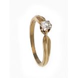 Altschliff-Diamant-Ring RG 585/000 mit einem Altschliff-Diamanten 0,16 ct W/SI, RG 52, 1,9gOld cut