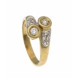 Brillant-Ring GG/WG 585/000 mit Brillanten, zus. 0,28 ct W/SI, RG 62, 5,3 gBrillant ring GG / WG