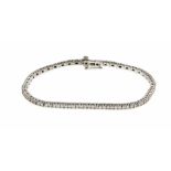 Brillant-Armband WG 585/000 mit 92 Brillanten, zus. 2,0 ct W/SI, mit SI-Acht, L. 18,0 cm,8,9