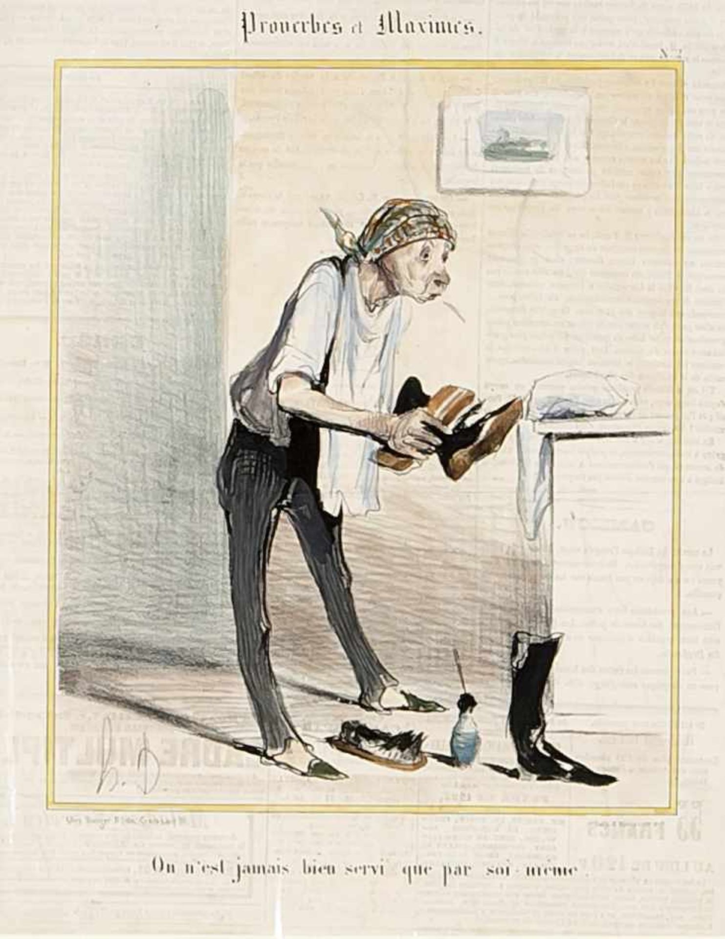 Honoré Daumier (1808-1879), Konvolut von 4 Karikaturen, handkolorierte Lithographien beiAubert, - Bild 4 aus 4