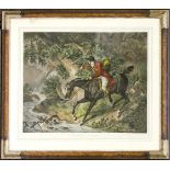 Zwei englische Schabkunstblätter, Philibert-Louis Debucourt (1755-1832), "Chasseur égaré",