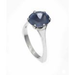 Saphir-Ring WG 585/000 mit einem oval fac. Saphir 11,3 x 10 mm, RG 59, 5,4 gSapphire ring WG 585/000