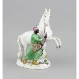 Pferdebändiger, Meissen, Pfeifferzeit 1924-34, Entwurf: Kändler 1748, polychrom bemalterSockel,