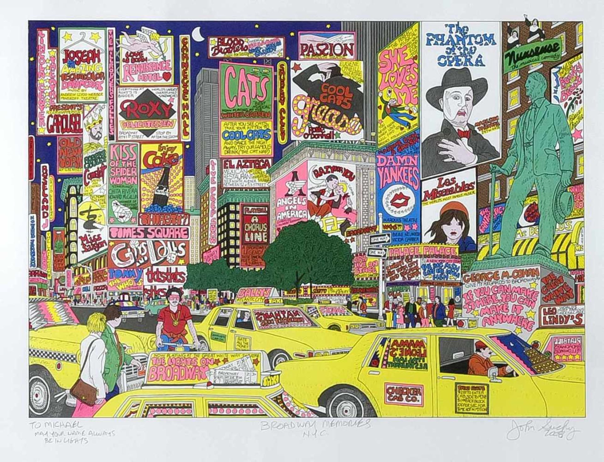 John Suchy (*1946), US-amerikanischer Pop-Art Künstler aus New York, "Broadway MemoriesNYC",