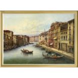 A. Wilhaldini, Vedutenmaler Anfang 20. Jh., große Ansicht von Venedig mit reicherStaffage, Öl auf