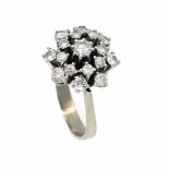 Brillant-Ring WG 585/000 mit Brillanten, zus. 1,0 ct W/SI-PI, RG 48, 3,9 gBrillant ring WG 585/000