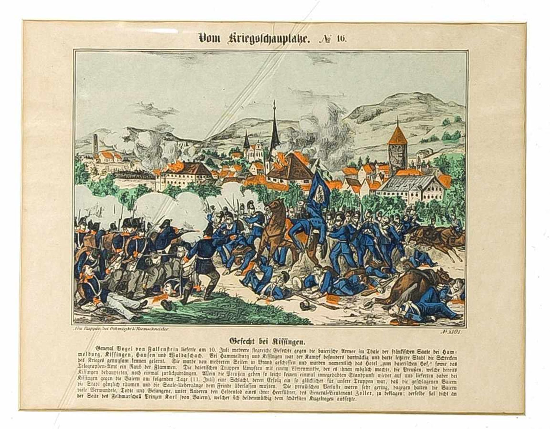 Neuruppiner Bilderbögen, Konvolut von 5 Schlachtenszenen, kol. Lithographien 1. H. 19.Jh., "Die - Bild 3 aus 5