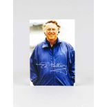 Edmund Hillary, Farbfoto mit Originalautogramm, ohne JahresangabeEdmund Hillary, color photo with