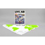 Live Aid, Programm, 1985, mit Originalautogramm von Bob Geldof und Live Earth, Tuch, 2007Live Aid,