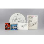 Robben Ford, CD-Maxi 'The Brother', 1992, Flyer, Autograph, Setlist und Drumskin, jeweilsmit